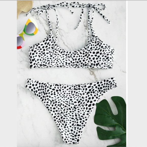 ZAFUL Printed Tie Bralette Bikini Set NWT - Picture 2 of 4